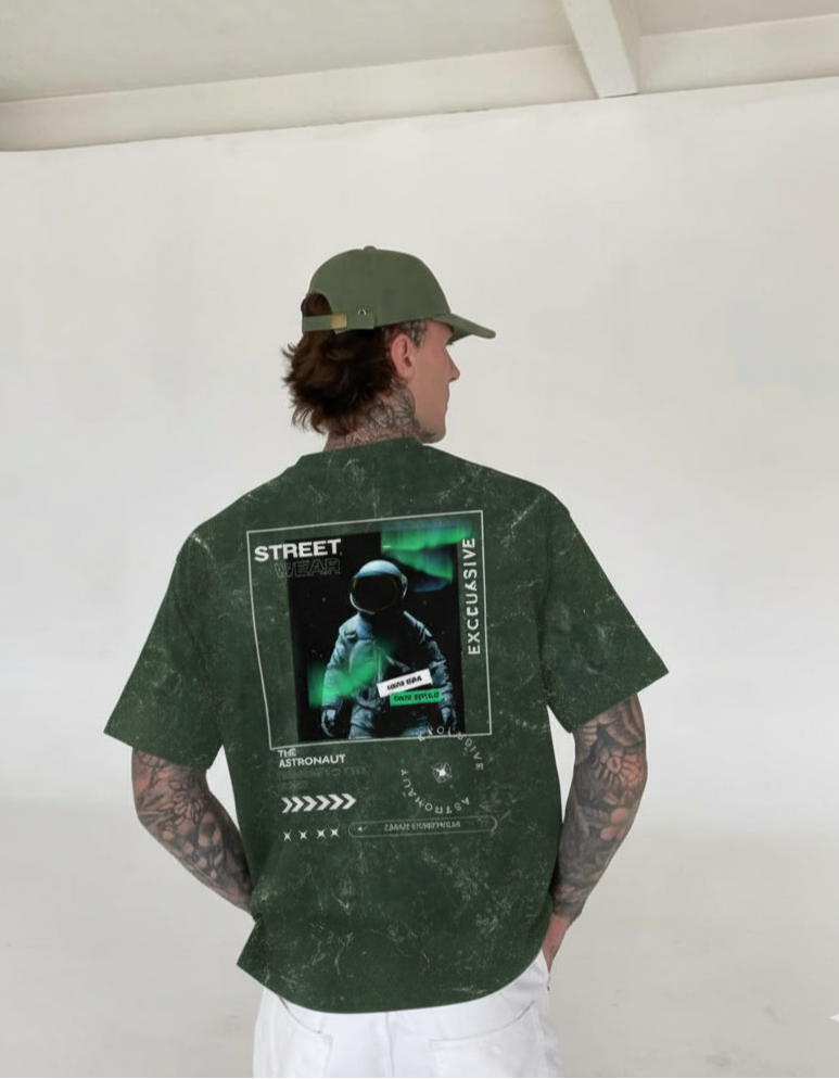 ZANKX: Oversized Acid Wash Tee